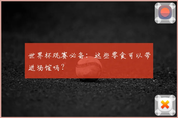 世界杯观赛必备：这些零食可以带进场馆吗？